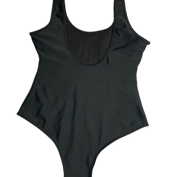 Black High Cut One Piece Swimsuit "The Party" Size Large - Picture 3 of 6